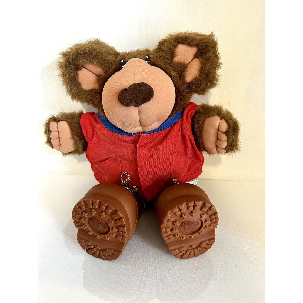 Coleco Hank Spitball Furskins Plush 15" Teddy Bear cabbage patch Vintage 1985
